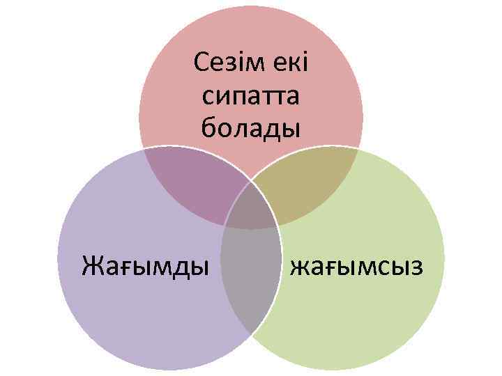 Сезім екі сипатта болады Жағымды жағымсыз 