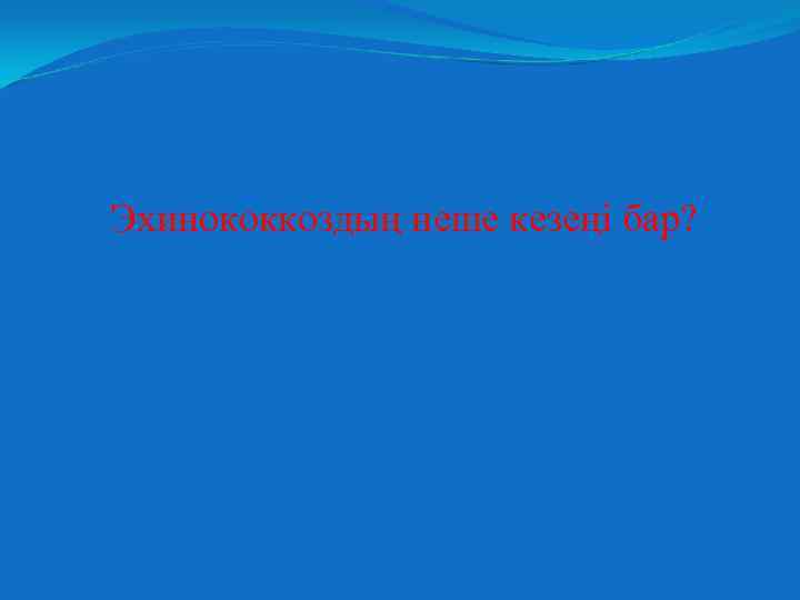 Эхинококкоздың неше кезеңі бар? 