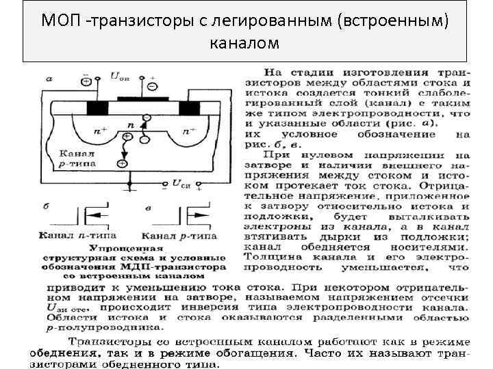 МОП -транзисторы с легированным (встроенным) каналом 