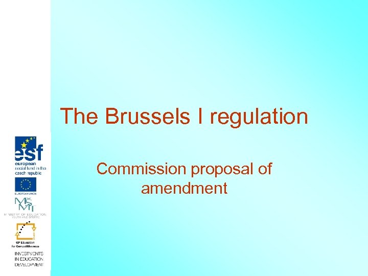 The Brussels I regulation Commission proposal of amendment 