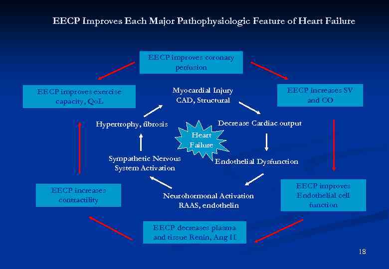 EECP Improves Each Major Pathophysiologic Feature of Heart Failure EECP improves coronary perfusion Myocardial