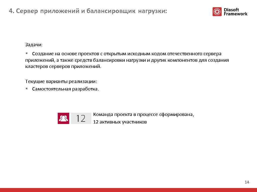 4. Сервер приложений и балансировщик нагрузки: Задачи: § Создание на основе проектов с открытым