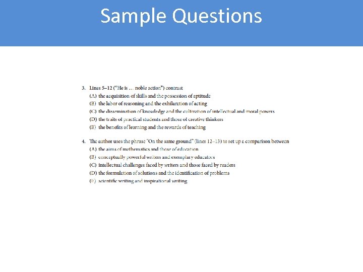 Sample Questions 