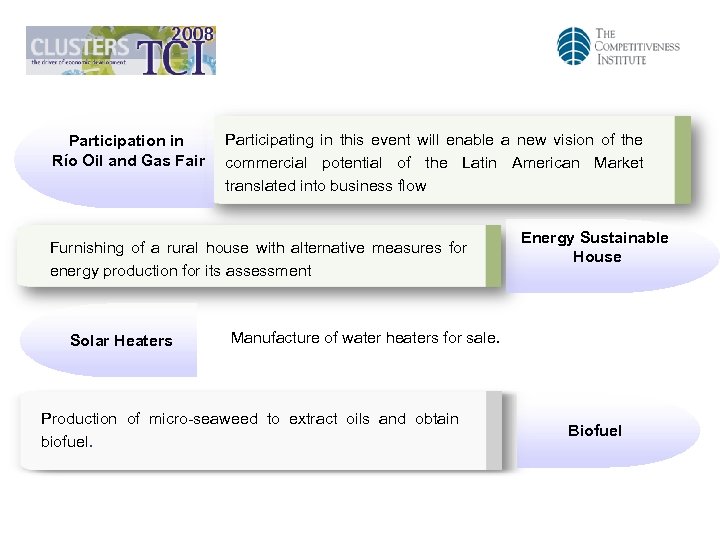 Participation in Río Oil and Gas Fair Participating in this event will enable a