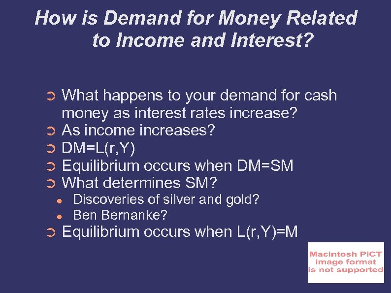 How is Demand for Money Related to Income and Interest? What happens to your