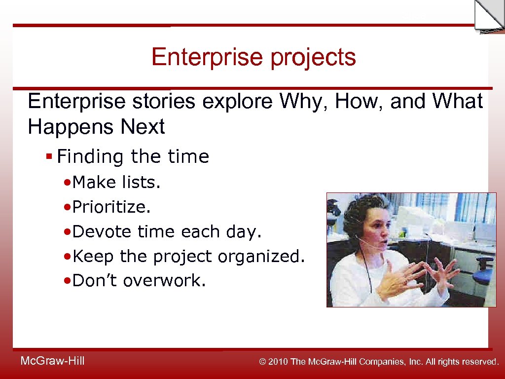 Slide Enterprise projects Enterprise stories explore Why, How, and What Happens Next § Finding
