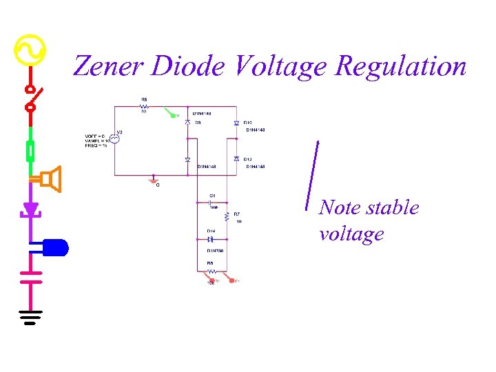 Zener Diode Voltage Regulation Note stable voltage 