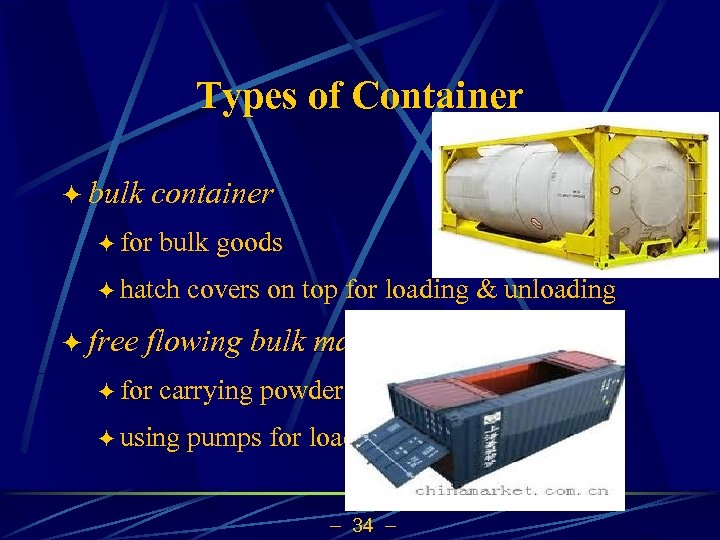 Types of Container ö bulk container ö for bulk goods ö hatch ö free