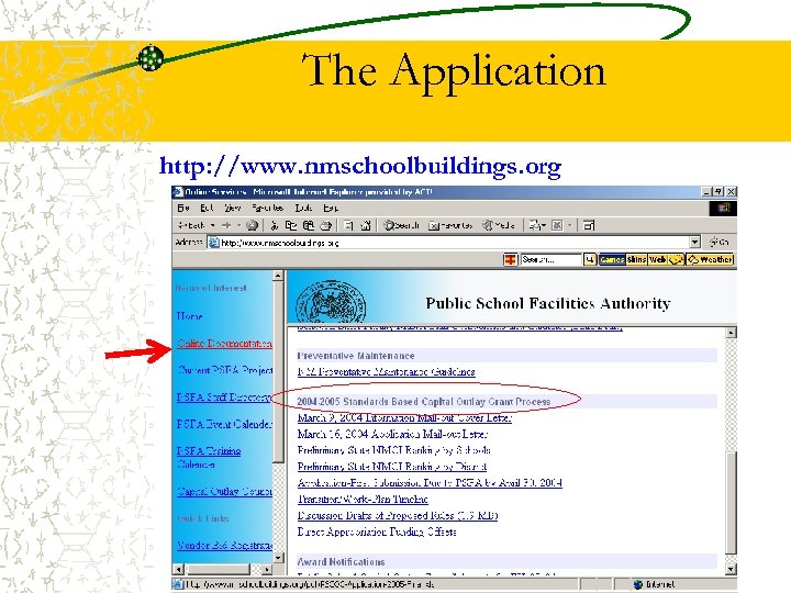 The Application http: //www. nmschoolbuildings. org 