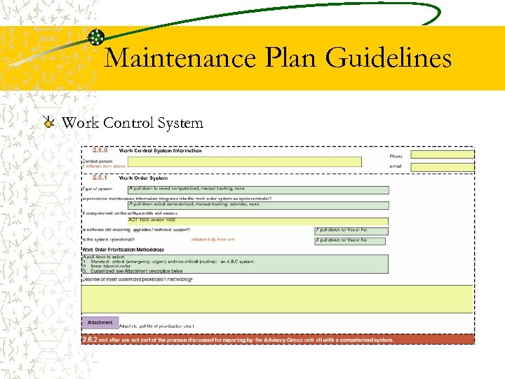 Maintenance Plan Guidelines Work Control System 