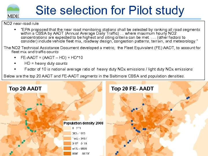 Site selection for Pilot study NO 2 near-road rule § “EPA proposed that the