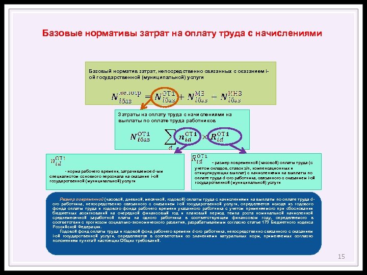 Базовые нормативы затрат на оплату труда с начислениями Базовый норматив затрат, непосредственно связанных с