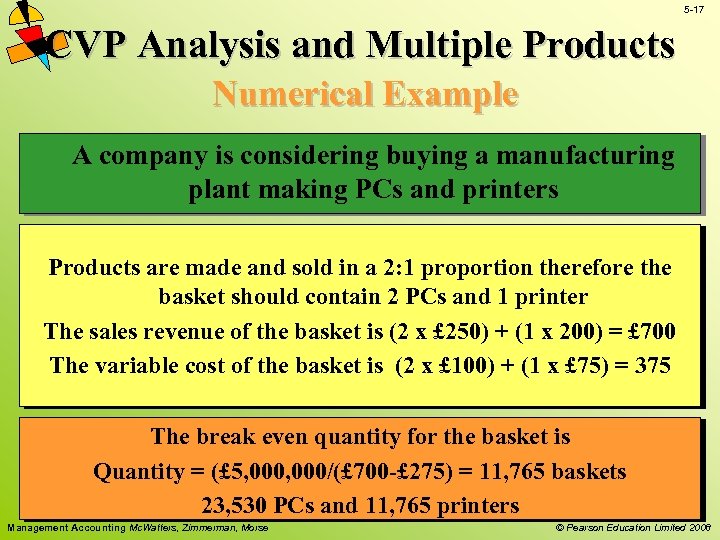 5 -17 CVP Analysis and Multiple Products Numerical Example A company is considering buying
