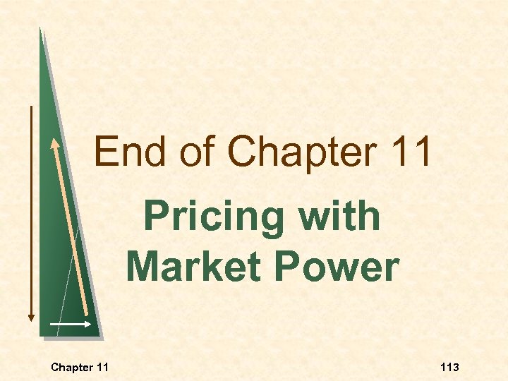 End of Chapter 11 Pricing with Market Power Chapter 11 113 