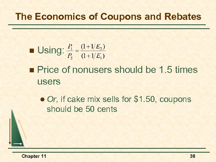 The Economics of Coupons and Rebates n Using: n Price of nonusers should be