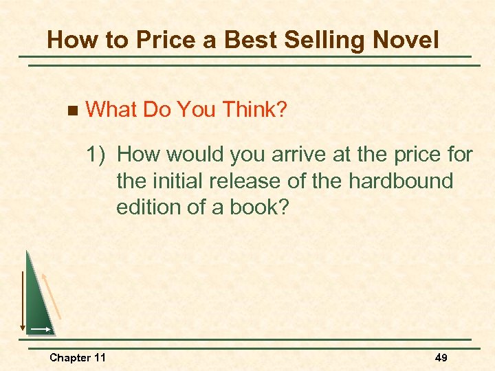How to Price a Best Selling Novel n What Do You Think? 1) How