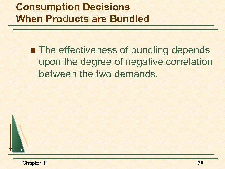 Consumption Decisions When Products are Bundled n The effectiveness of bundling depends upon the