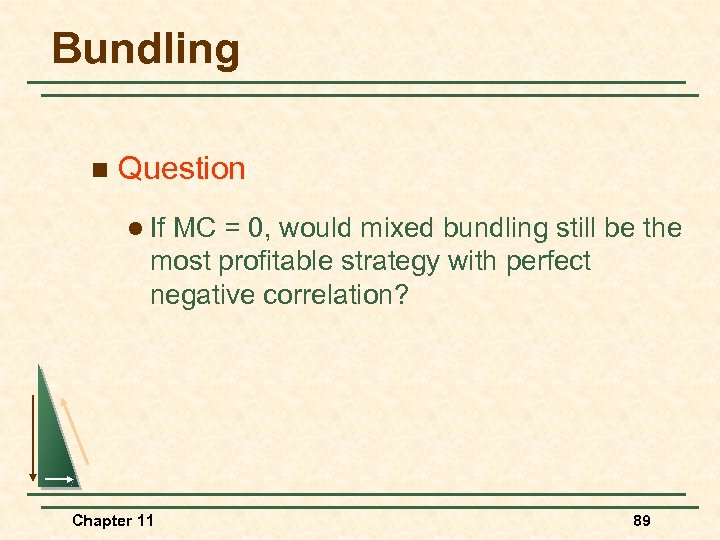 Bundling n Question l If MC = 0, would mixed bundling still be the