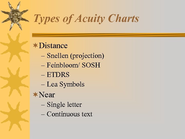 Feinbloom Distance Acuity Chart