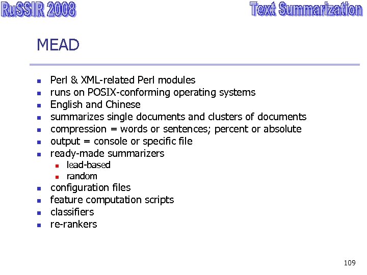 MEAD n n n n Perl & XML-related Perl modules runs on POSIX-conforming operating