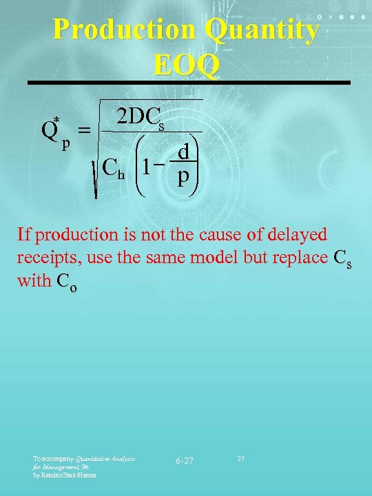 Chapter 6 Inventory Control Models Prepared By Lee