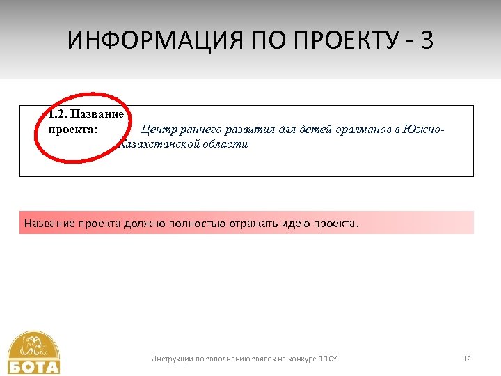 ИНФОРМАЦИЯ ПО ПРОЕКТУ - 3 1. 2. Название проекта: Центр раннего развития для детей