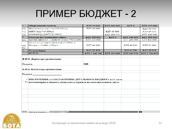 ПРИМЕР БЮДЖЕТ - 2 Инструкции по заполнению заявок на конкурс ППСУ 51 