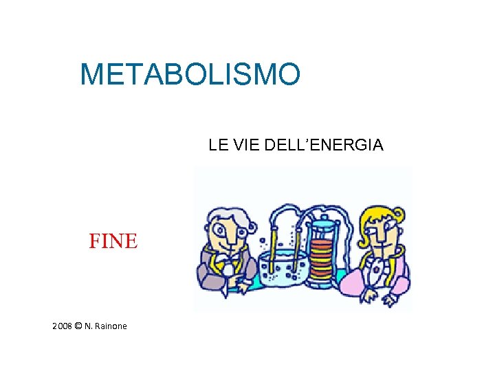 METABOLISMO LE VIE DELL’ENERGIA FINE 2008 © N. Rainone 
