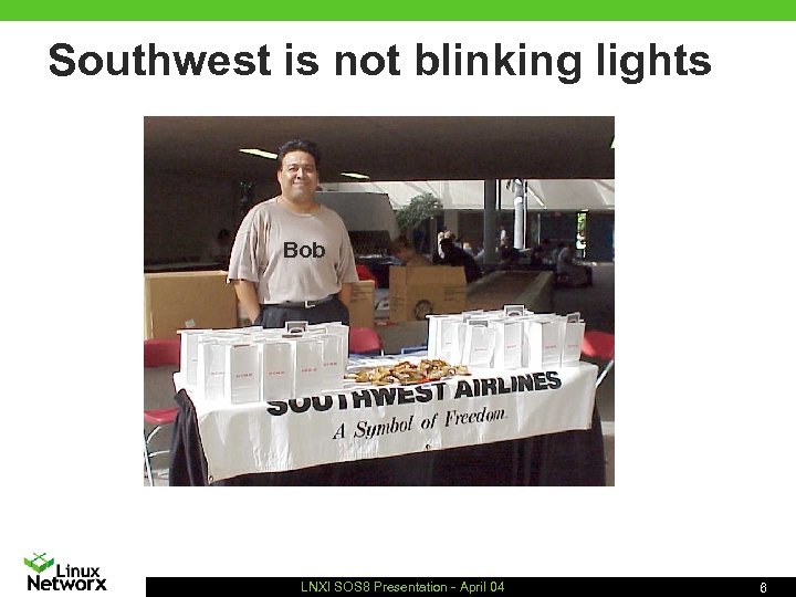 Southwest is not blinking lights Bob LNXI SOS 8 Presentation - April 04 6