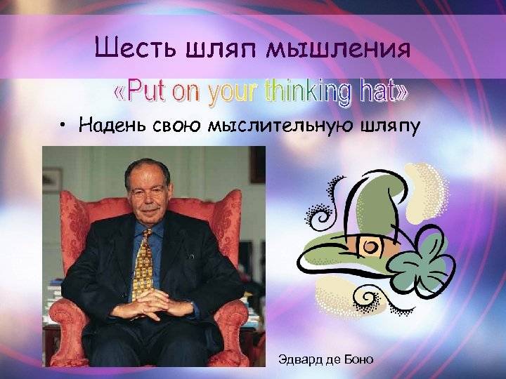 Шесть шляп мышления • Надень свою мыслительную шляпу Эдвард де Боно 