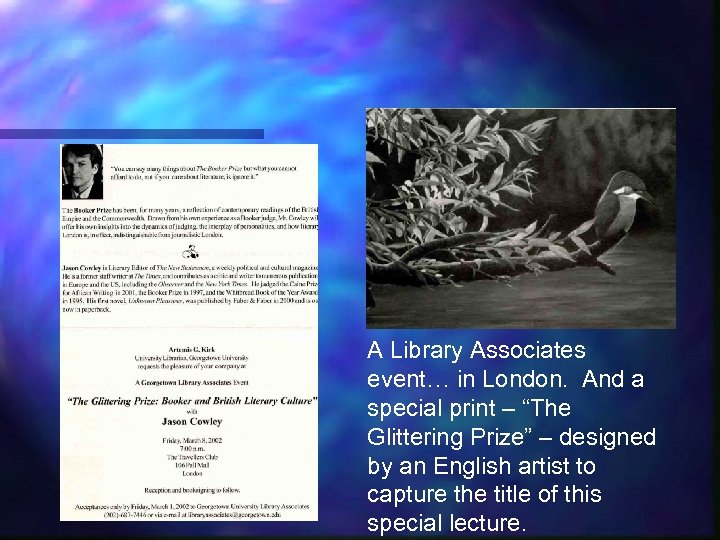 A Library Associates event… in London. And a special print – “The Glittering Prize”