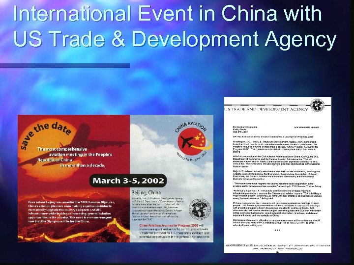 International Event in China with US Trade & Development Agency 