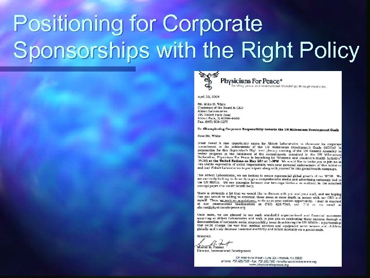Positioning for Corporate Sponsorships with the Right Policy 