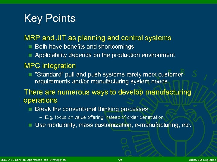 Operations Planning And Control Systems 35 E