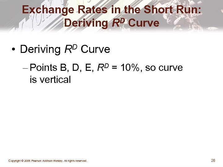 Exchange Rates in the Short Run: Deriving RD Curve • Deriving RD Curve –