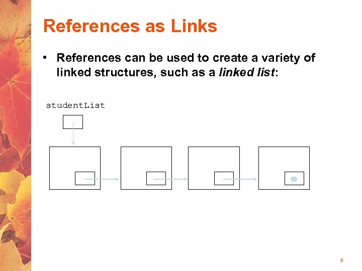 References as Links • References can be used to create a variety of linked