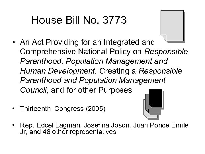 House Bill No. 3773 • An Act Providing for an Integrated and Comprehensive National