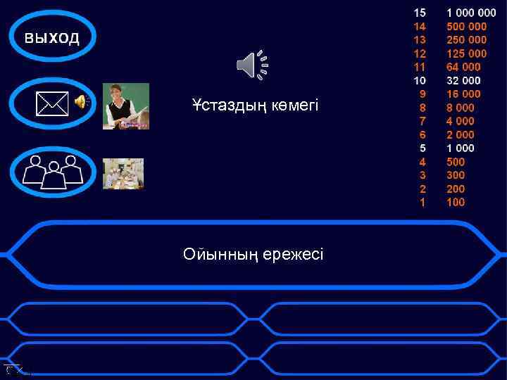 Ұстаздың көмегі Ойынның ережесі 