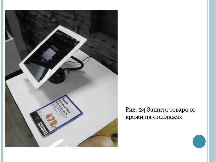Рис. 24 Защита товара от кражи на стеллажах 