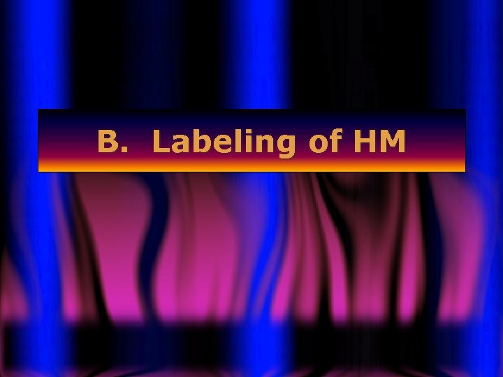 B. Labeling of HM 