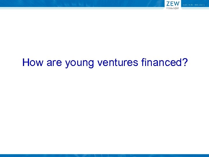 How are young ventures financed? 