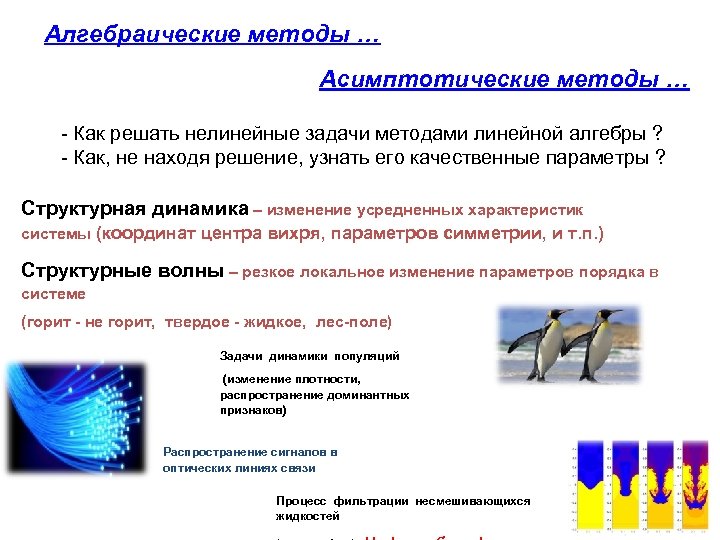 Алгебраические методы … Асимптотические методы … - Как решать нелинейные задачи методами линейной алгебры