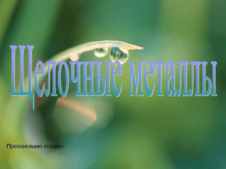 Презентацию создал: 