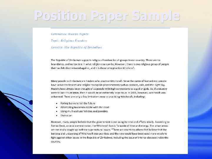 Position Paper Sample 