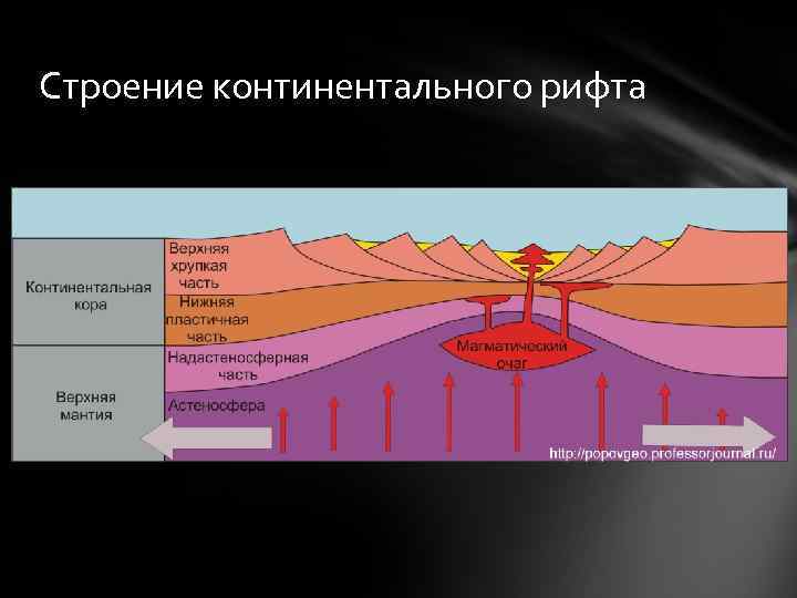 Строение континентального рифта 