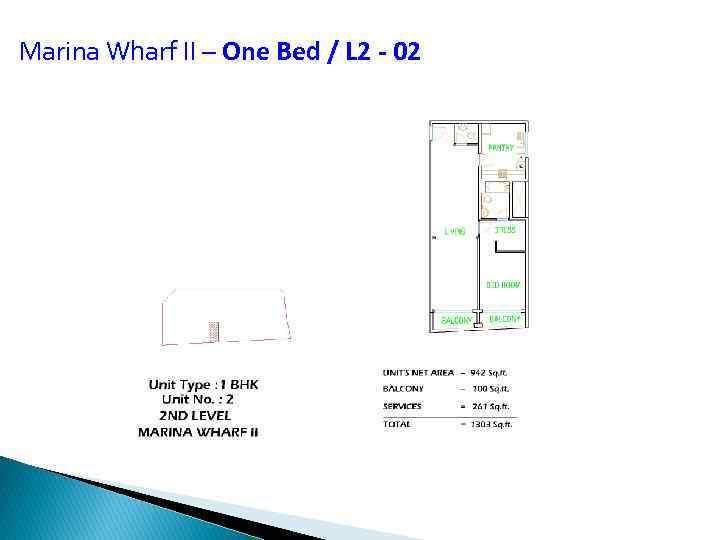 Marina Wharf II – One Bed / L 2 - 02 