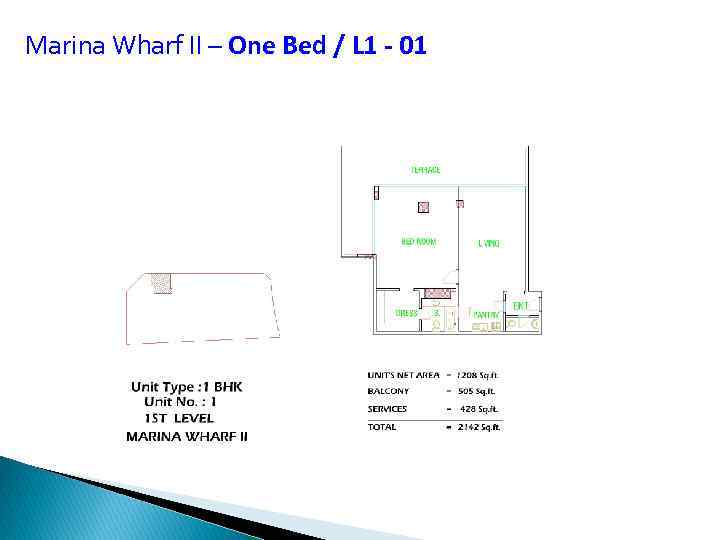 Marina Wharf II – One Bed / L 1 - 01 