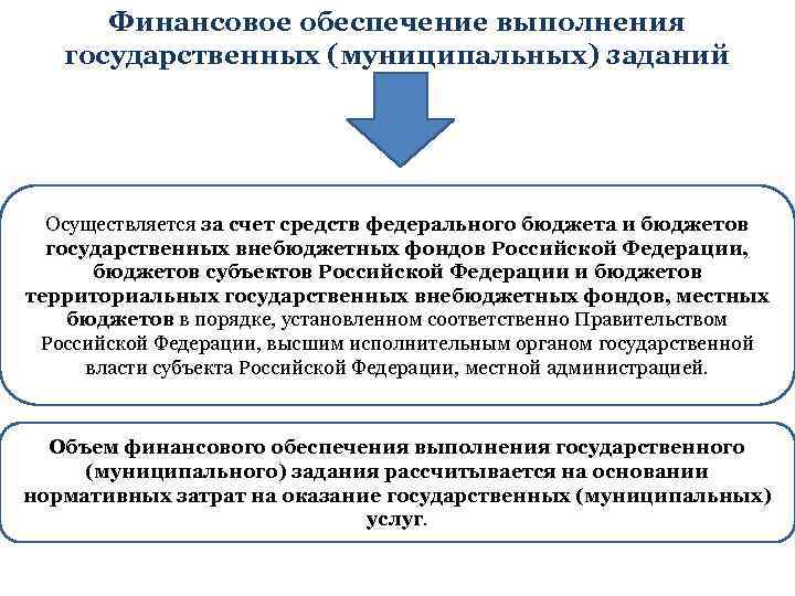 Финансовое обеспечение выполнения государственных (муниципальных) заданий Осуществляется за счет средств федерального бюджета и бюджетов