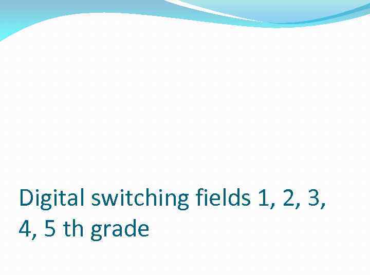 Digital switching fields 1, 2, 3, 4, 5 th grade 