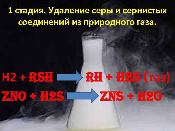 1 стадия. Удаление серы и сернистых соединений из природного газа. Н 2 + RSH